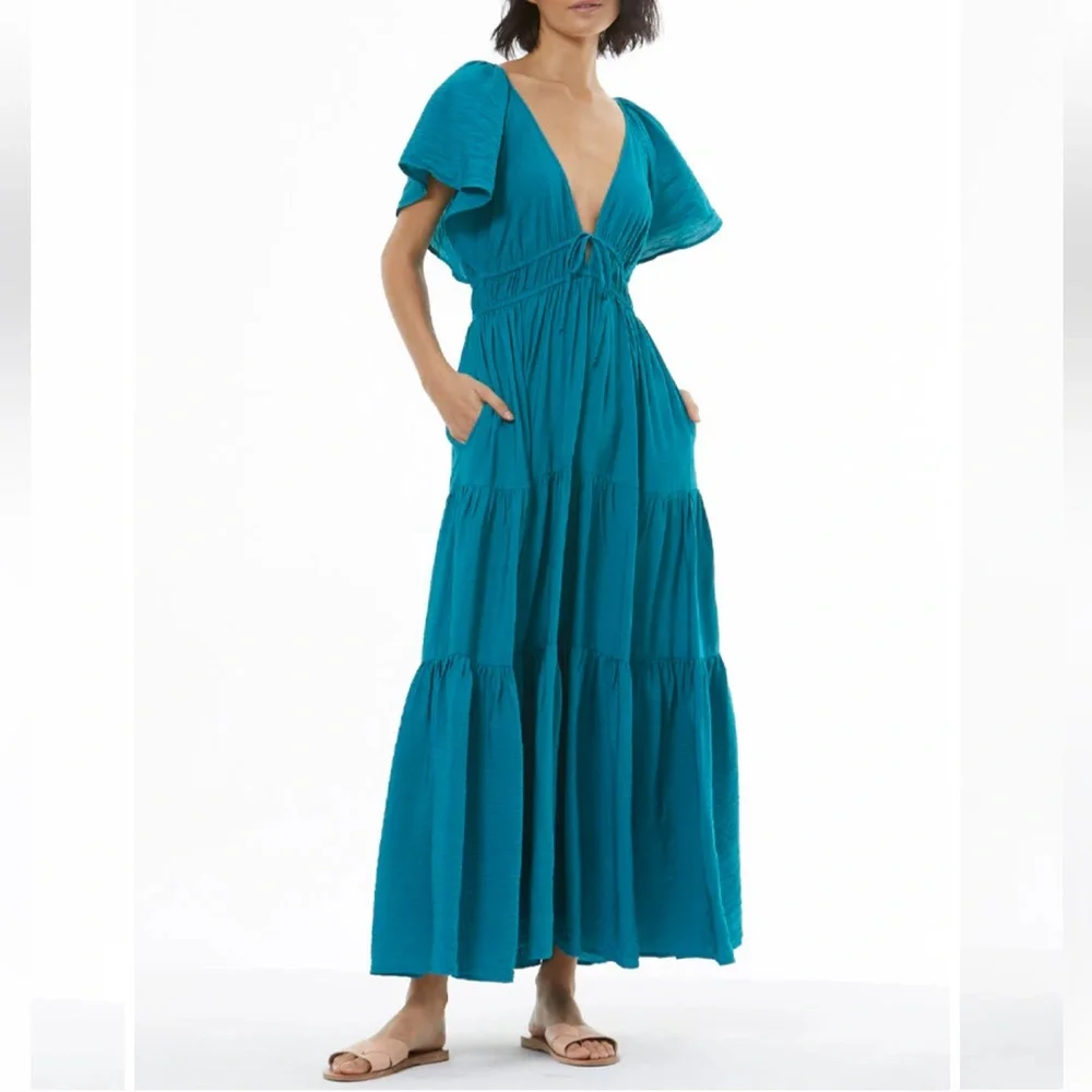 YFB Mara Maxi Dress in Everglade Paintbrush Wash - Picture 7 of 12